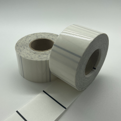 40mm Round Clear Polyester Labels with Scan Marks on Rolls x 500