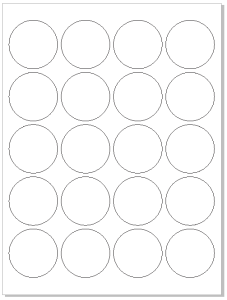 40mm Round Gloss Clear Labels on Sheets x 1000