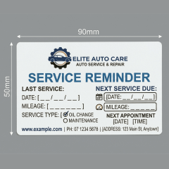 Lube & Service Stickers