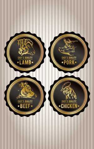 Gold Foil Meat Labels